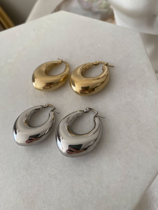 Bombe Hoop Steel Earrings
