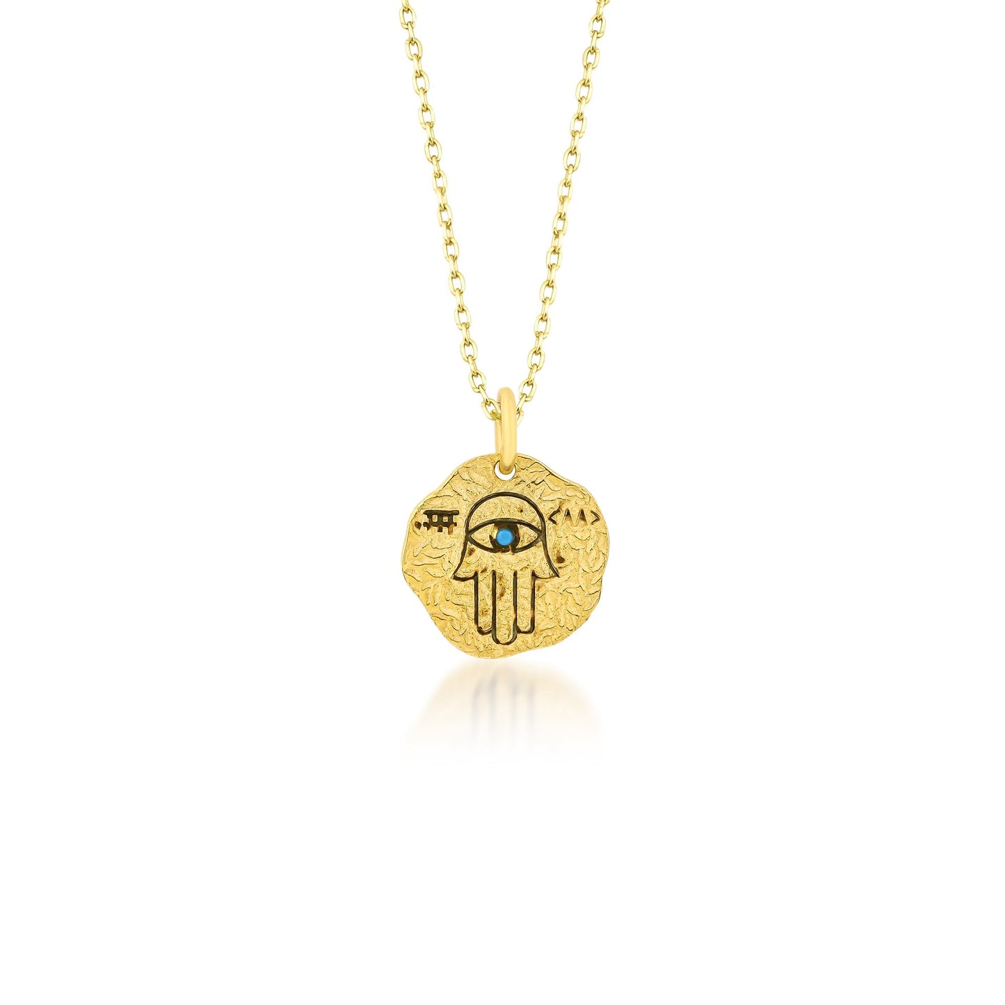 Hamsa Medallion Silver Necklace