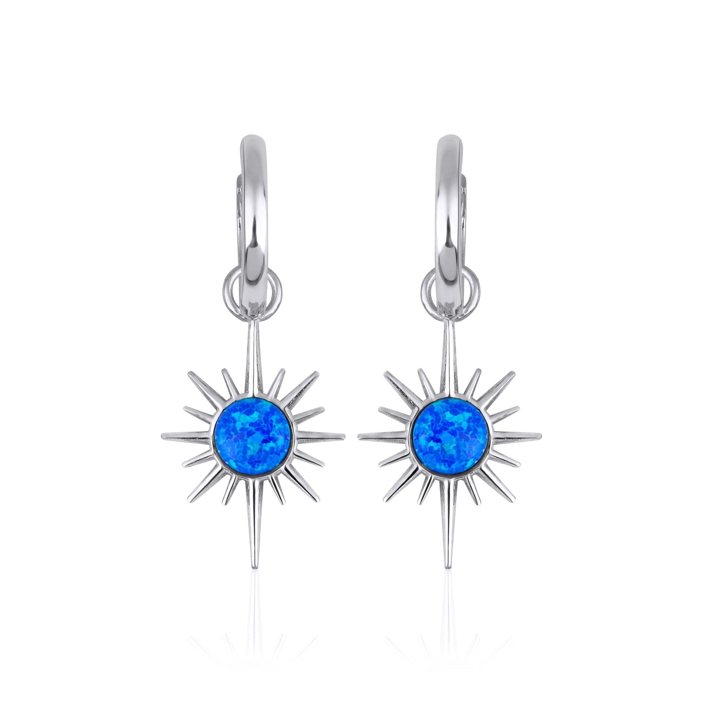 Silver Earring with Sirius Star Opal Stone
